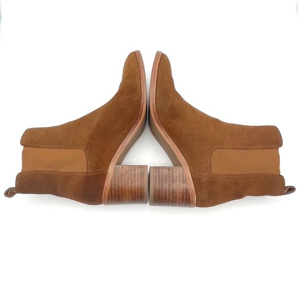 Banana Republic Suede Block Heel Chelsea Boot Whiskey Brown Suede Women’s Size 7 - Picture 9 of 16